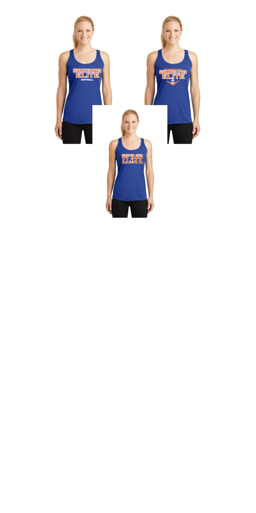 SUWANNEE RIVER ELITE ROYAL RACER BACK LADIES TANK