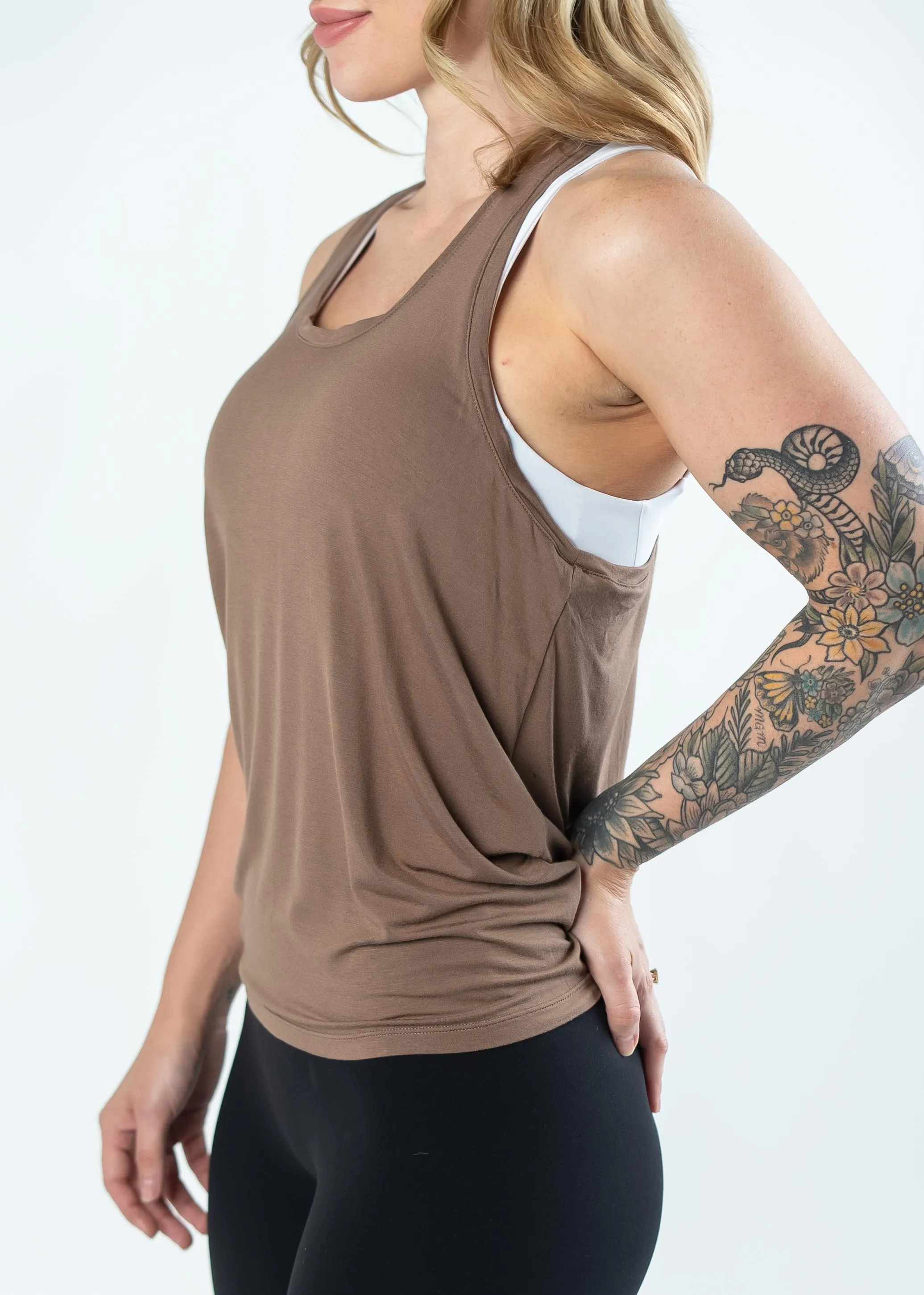 Tie Back Tank Top | Mocha