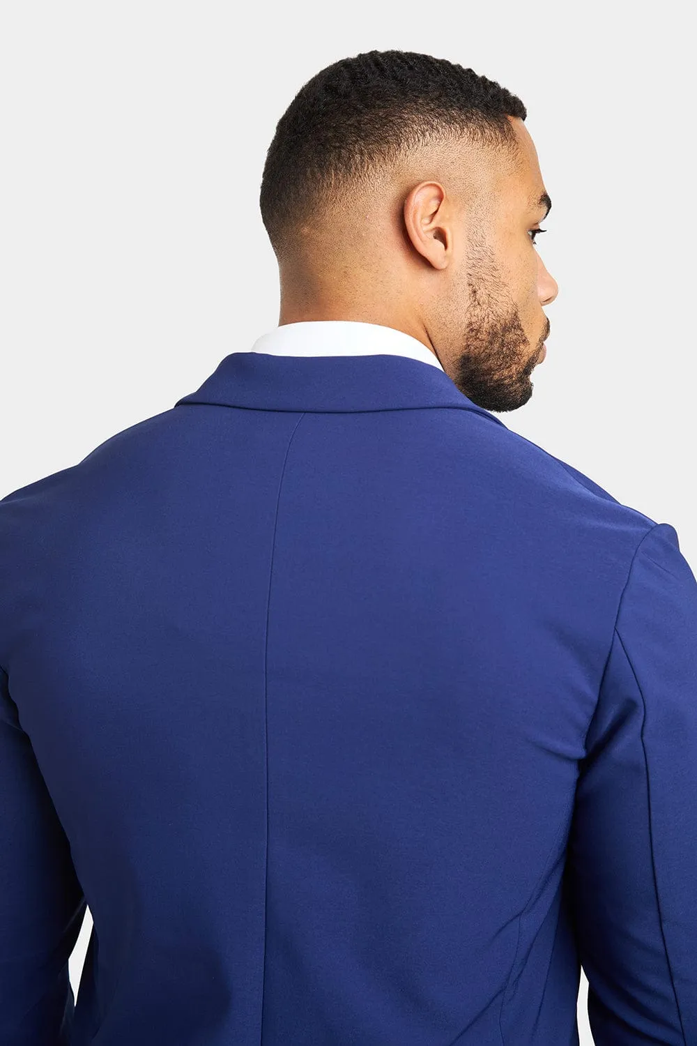 True Athletic Fit Tech Suit Jacket in Ink Blue