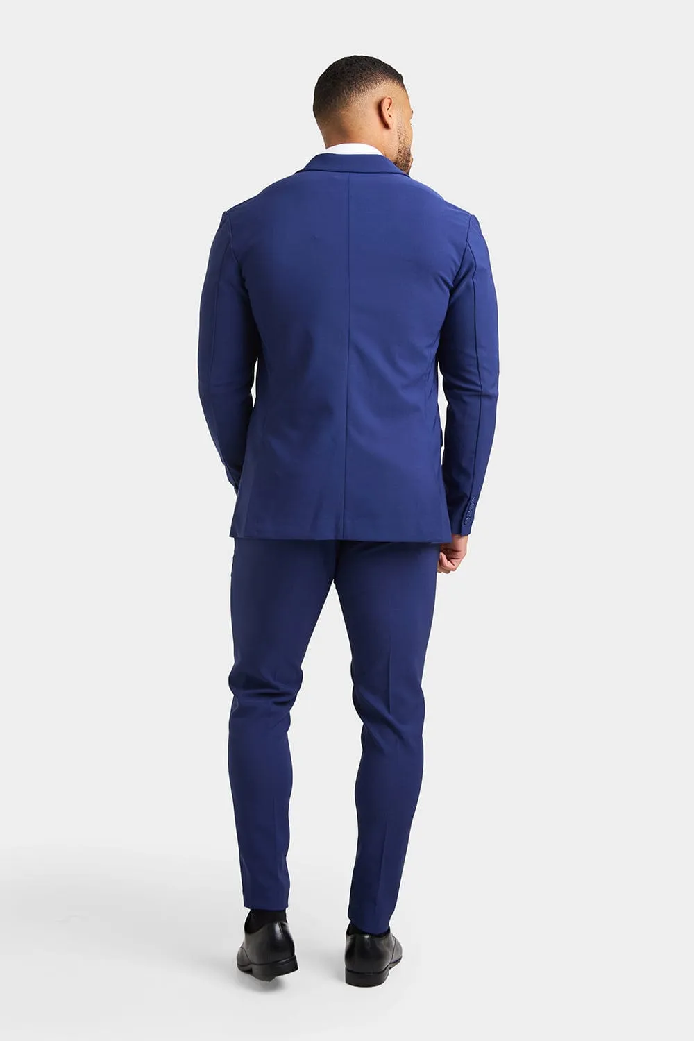 True Athletic Fit Tech Suit Jacket in Ink Blue