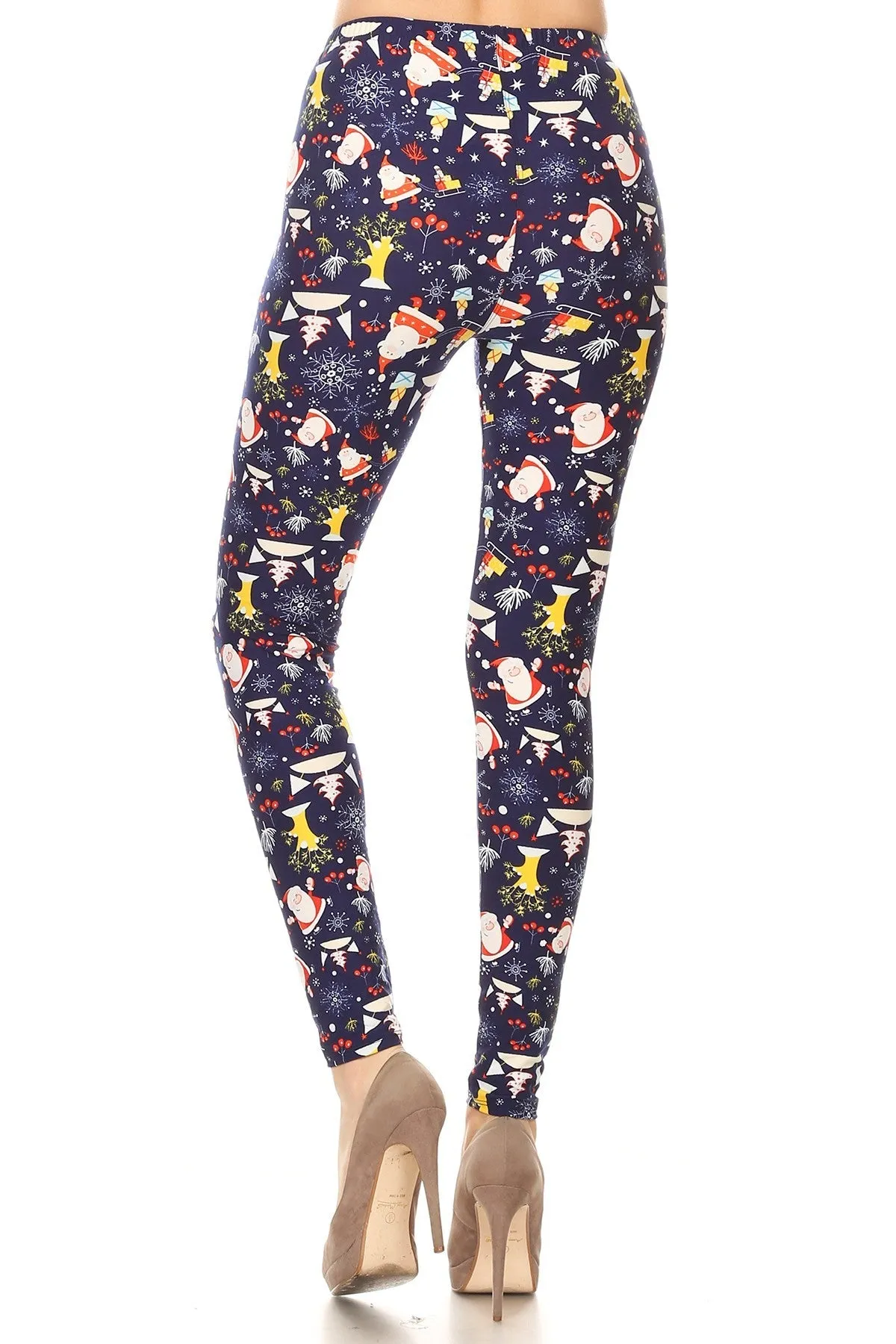 Women's Plus Colorful Christmas Theme Pattern Printed Leggings