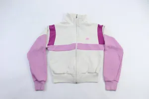 Youth 80's Nike White & Pink Zip Up Jacket